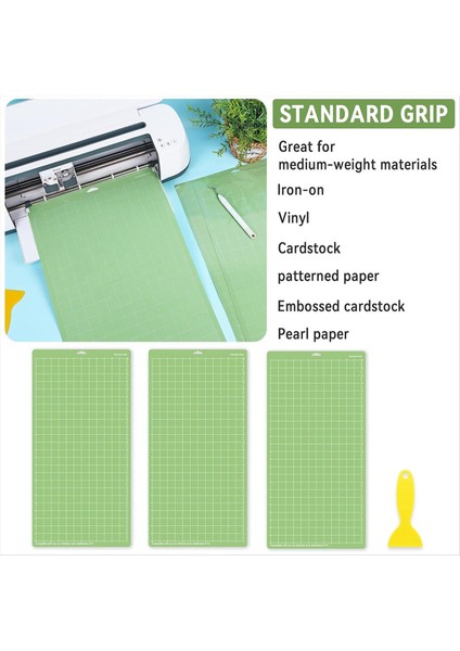 3 Paket Kesme Paspasları - 12X24 Inç Yeşil Standart Kavrama Paspasları Aksesuarları Yeşil (Yurt Dışından) fırsatları