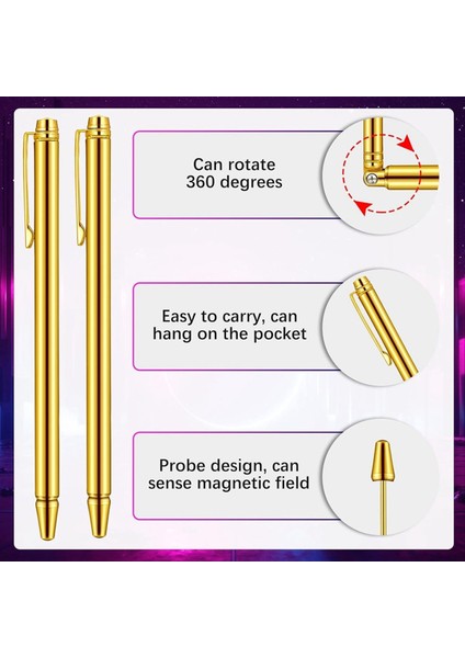 4 Adet Dowsing Çubuklar Bakır Set Kalem Şekleli Altın Ruh Çubukları Su Divine Çubukları LED Işık Kedi Topu (Yurt Dışından) fiyatları