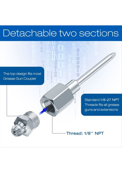 Sertleştirilmiş Çelik Ucuna Sahip Dar Iğne Nozul Gres Adaptörü 1/8 Inç Npt Iplikli Iğne Burun Yağ Dağıtıcısı (Yurt Dışından) fırsatları