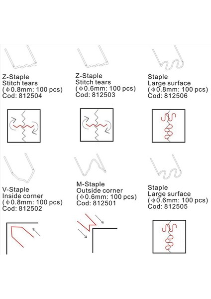 1800PCS Sıcak Zımba Için Zımba Seti Tampon Tamir Zımbaları Kaynaklama Plastik Klipsli Zımba Lehimleme Için Tampon Için (Yurt Dışından) fırsatları