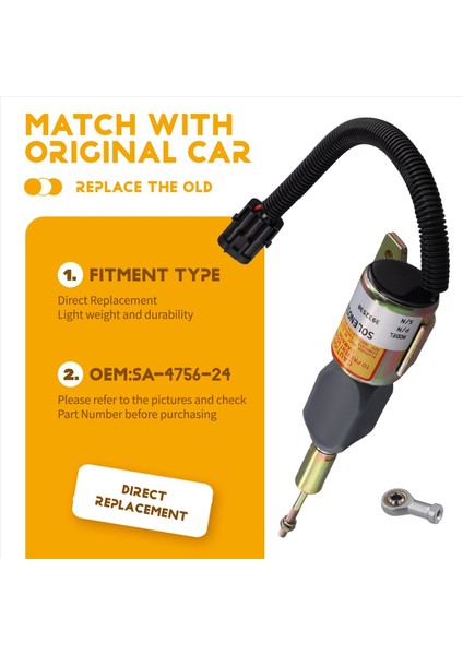 3932530 24V Dizel Motor Kapatma Solenoid SA-4756-24 Cummins 4bt 6bt5 9 Exkavator (Yurt Dışından) indirimleri