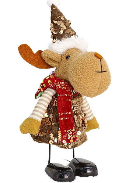 Yaylı Ayaklı Kardan Adam, Yaşlı Adam ve Geyik Figürleri, Masa Üzeri Süslemeleri, Noel Dekorasyonu (Yurt Dışından)