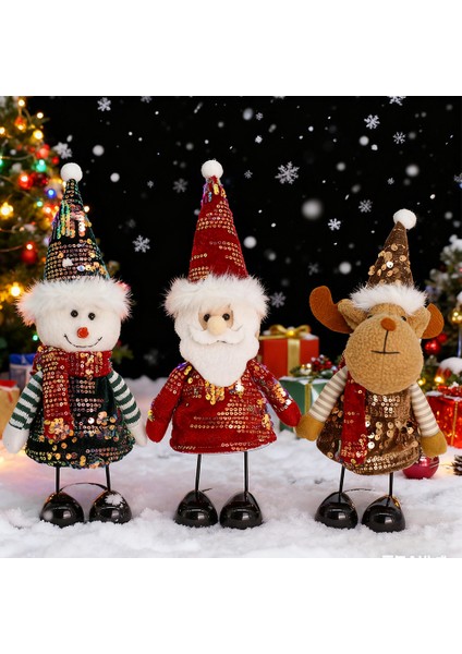 Yaylı Ayaklı Kardan Adam, Yaşlı Adam ve Geyik Figürleri, Masa Üzeri Süslemeleri, Noel Dekorasyonu (Yurt Dışından) fiyatları