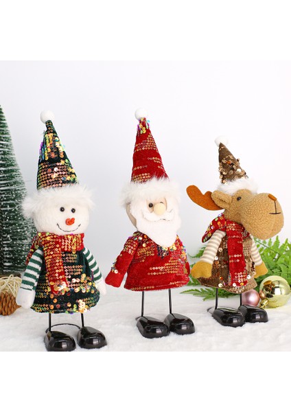 Yaylı Ayaklı Kardan Adam, Yaşlı Adam ve Geyik Figürleri, Masa Üzeri Süslemeleri, Noel Dekorasyonu (Yurt Dışından) modelleri