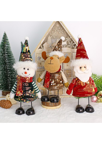 Yaylı Ayaklı Kardan Adam, Yaşlı Adam ve Geyik Figürleri, Masa Üzeri Süslemeleri, Noel Dekorasyonu (Yurt Dışından) fırsatları