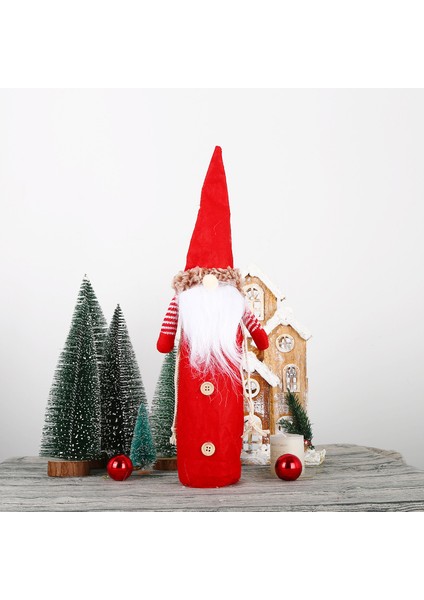 Üçlü Yüzü Olmayan Yaşlı Adam Noel Şapkası Dekoratif Şarap Kılıfı (Yurt Dışından) fiyatları