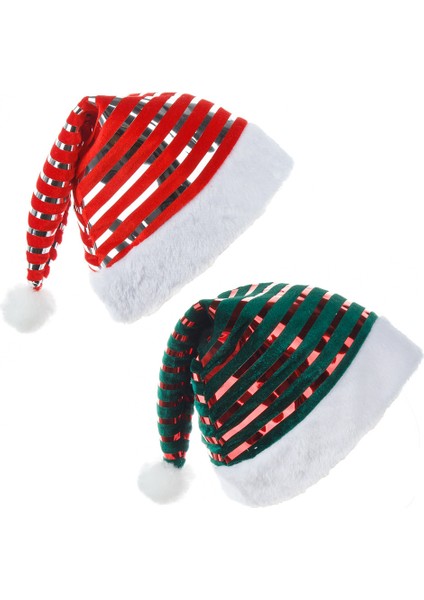 Noel Için Kadife Peluş Çizgili Noel Şapkası (Yurt Dışından) fiyatları