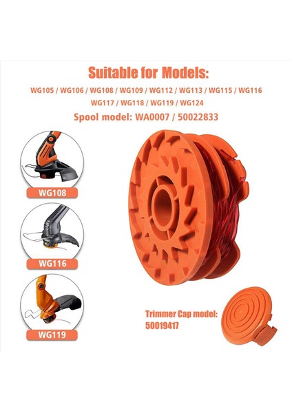 Worx WA0007 WG116 WG119 String Düzenleyicisi Edger Makara Hattı Parçaları Otomatik Beslemeli (Yurt Dışından) fırsatları
