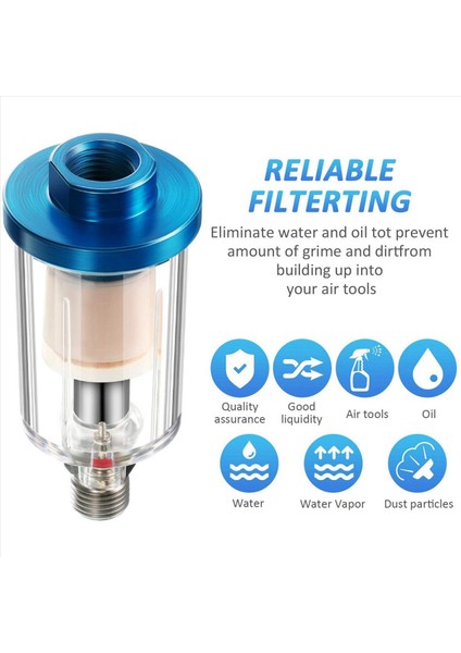 6 Adet Su Yağı Ayırıcı Filtre Airbrush Filtresi Hava Hattı Kompresör Bağlantı Için Nem Ayırıcı (Yurt Dışından) indirimleri