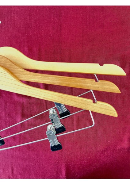 Ahşap Askı, Kıskaçlı, Takım, Ceket, Pantolon 10 Adet modelleri