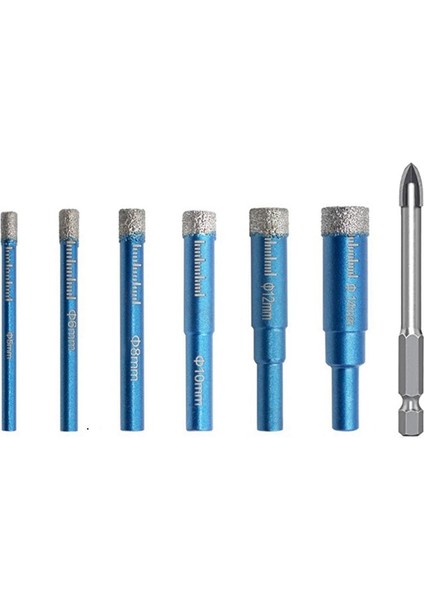 Kuru Lehim Deliği Açıcı Mermer Vitrifiye Karo Tamamen Seramik Karo Cam Matkap Deliği Açıcı Cam Matkap 7 Parçalı Elmas Matkap (Yurt Dışından)