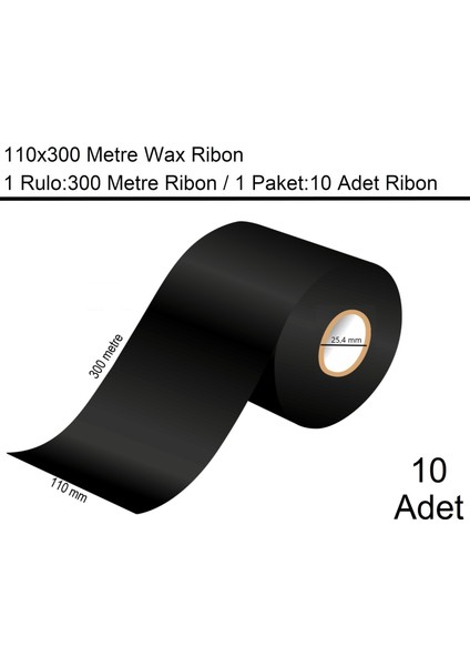 110x300 Metre Wax Ribon 10 Adet