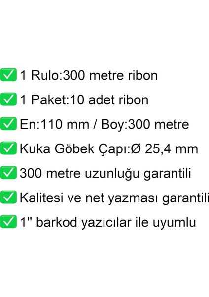 110x300 Metre Wax Ribon 10 Adet fiyatları