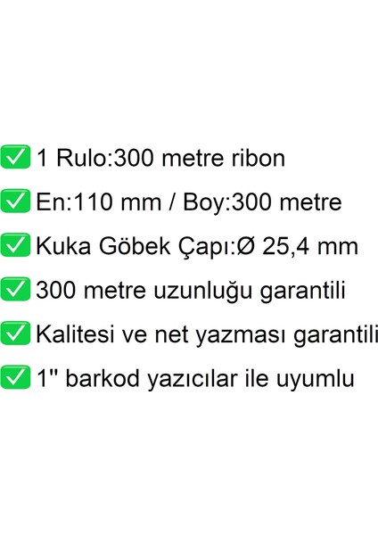 110x300 Metre Wax Ribon 1 Adet fiyatları