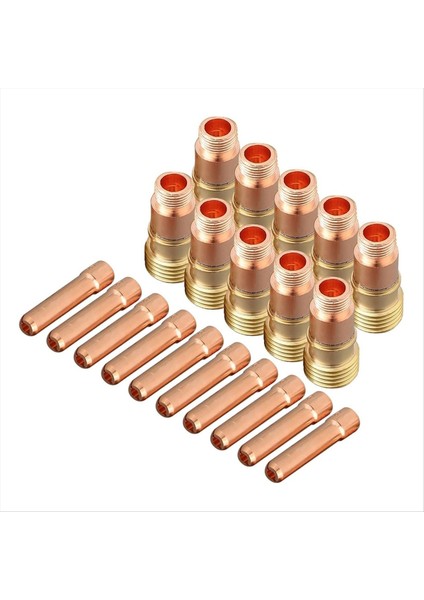 20PC Tig Inatçı Gaz Lens Gövde Vücudu Için 17GL18 1/8in Chuck 10N25S Bakır Sarf Malzemeleri Kiti Wp 17 18 26 (Yurt Dışından)