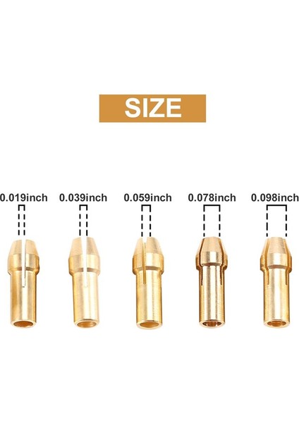 3 Set 0 5-3mm Pirinç Matkap Dremel Rotary Araçları Için Küçük Elektrikli Matkap Bit Kolet Uygun 3 Boyut -2 0mm 2 35MM 3 17MM (Yurt Dışından)