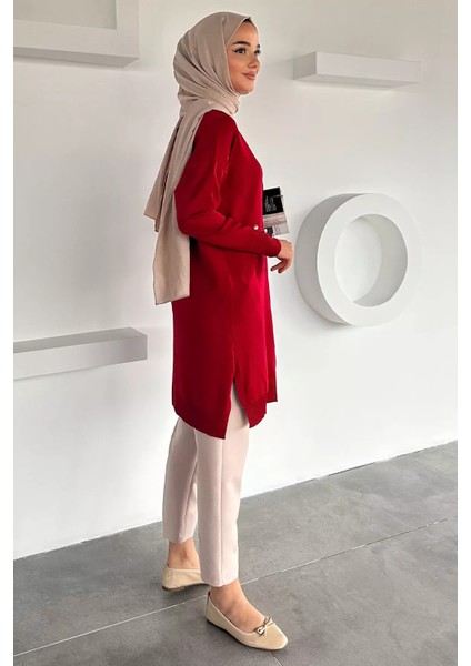 Ön Düğmeli Desenli Tesettür Triko Hırka (M-L-Xl Uyumludur) P-00018881 fırsatları