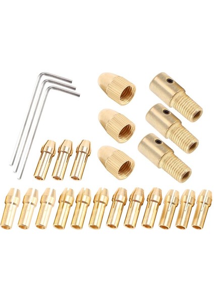 3 Set 0 5-3mm Pirinç Matkap Dremel Rotary Araçları Için Küçük Elektrikli Matkap Bit Kolet Uygun 3 Boyut -2 0mm 2 35MM 3 17MM (Yurt Dışından) modelleri