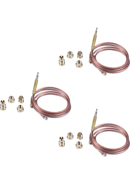 3pcs 900MM Gaz Sobası Evrensel Termokupl Kiti M6X0 75 Dökülmüş Somunlu (15) Yedek Termokupl (Yurt Dışından)