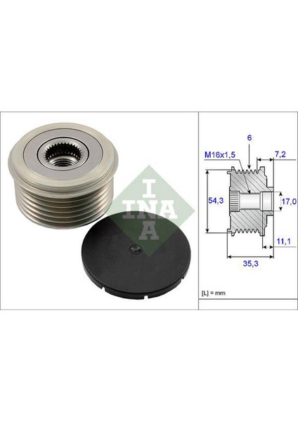 Mtxdpn Alternatör Kasnaği 6 Kanal Citroen Berlingo-C5-Jumpy 2.0 Hdi-Boxer Ii-2.8 Hdi-Fiat Scudo-Ducato Ii 2.0 Jtd-Ford Fiesta 1.4 Tdci 03-07-Peugeot PARTNER-307-406 2.0 Hdi-Boxer 2.5d-2.8 Hdi