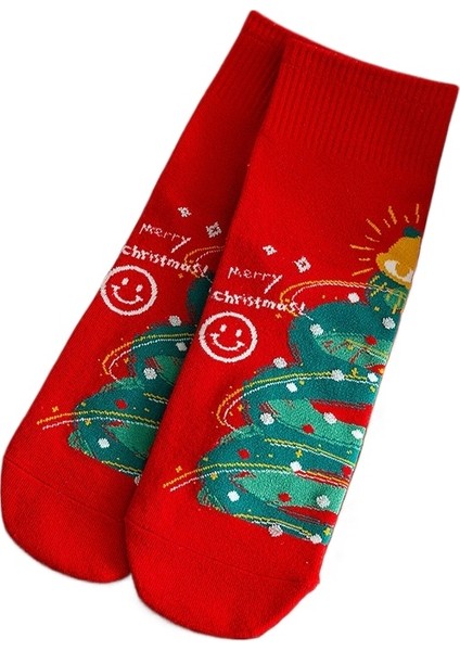 Huluwa8 Yeni Kış Noel Kadın Orta Buzağı Çorap (Yurt Dışından)