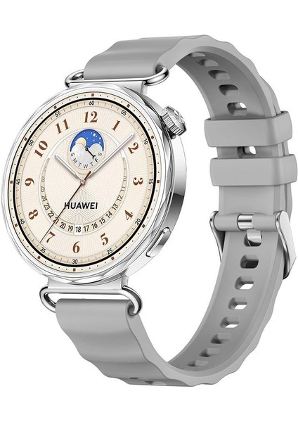 Huawei Watch Gt 6 41MM Uyumlu Dalga Desenli Silikon Kordon 18MM Lansman Kayış