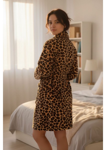 Lumor Şal Yaka Wellsoft Peluş Yumuşak Sabahlık | Leopar S/m fırsatları