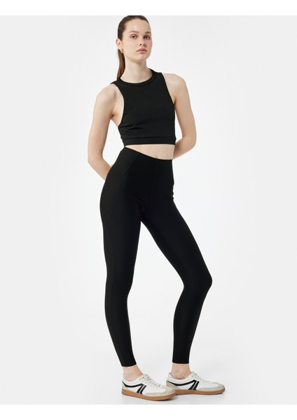 Yüksek Bel Interlok Kumaş Cep Detaylı Spor Tayt fiyatları