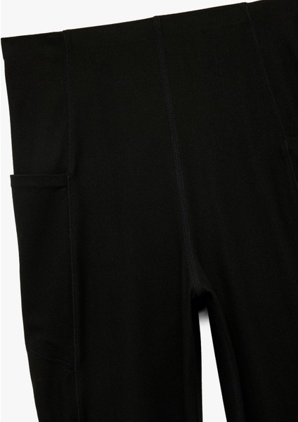 Yüksek Bel Interlok Kumaş Cep Detaylı Spor Tayt indirimleri