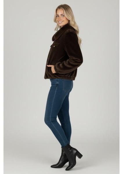 Kürk Detaylı Fox Ceket M4798 Kahve fiyatları