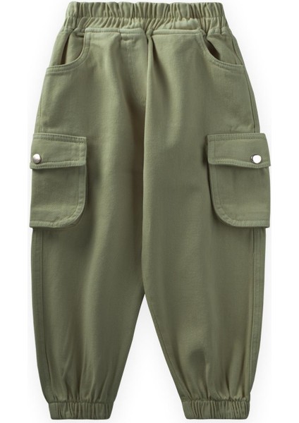 Gabardin Kargo Pantolon 2-7 Yaş Haki Yeşil