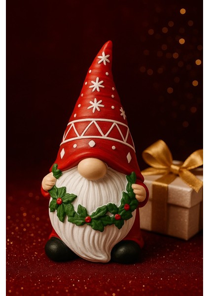 2026 Yılbaşı Noel Cücesi El Boyama Biblo 21 cm Büyük Boy – Premium Yılbaşı Koleksiyonluk Hediye fiyatları