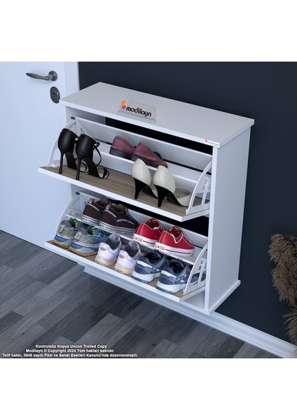 UMAY Antre Hol 72x 78x 26 cm’ lik 2 Düşer Kapak 4 Göz Bölmeli Ayakkabılık fiyatları