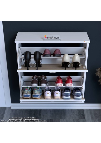 UMAY Antre Hol 72x 78x 26 cm’ lik 2 Düşer Kapak 4 Göz Bölmeli Ayakkabılık modelleri