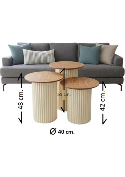 Most Trio Bohem 3'lü Açık Kahverengi-Bej Mdf Zigon Sehpa(Evinize Teslim) fiyatları