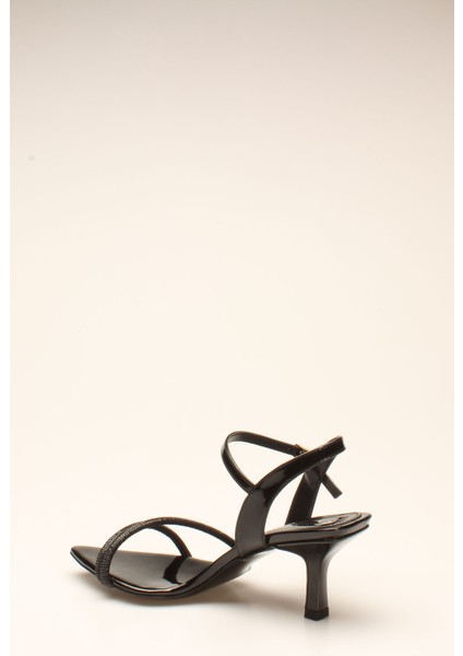 Idil Siyah Rugan Taşlı Kadın Topuklu fırsatları