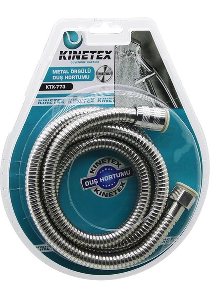 Metal Duş Hortumu Örgülü 150 cm Vakumlu Ambalaj Anti Twist=dolanmaz-Kıvrılmaz-Kopmaz KTX-773 (5131)