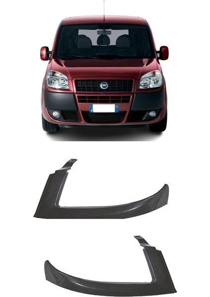 Fiat Doblo 2005-2010 Uyumlu Sağ + Sol Far Kaşı Çıtası Takım 2 Adet 735418074 735418075