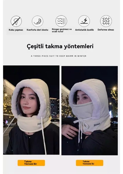 Erkekler Için Kışsıcakşapka Rüzgar Geçirmez Artıkadife Kalın Eşarp Hepsi Bir Arada Maske Kadınlar Bisiklet Rüzgar Geçirmez Bisiklet Baotousapkası (Yurt Dışından) modelleri