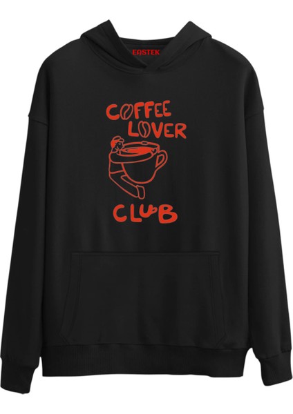 Coffee Lover Baskılı Premium 3 Iplik Şardonlu Kapüşonlu Unisex, Kadın, Erkek Hoodie Sweatshirt