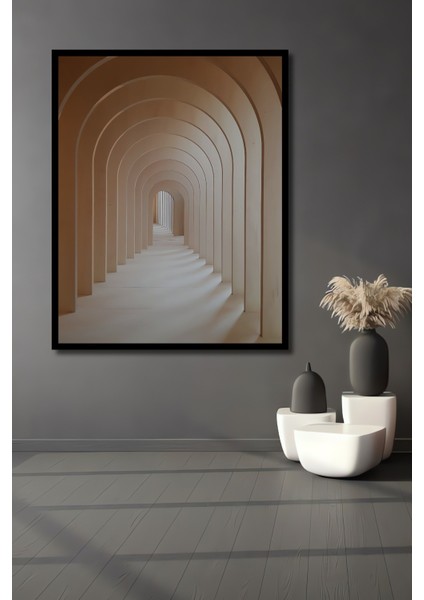 Dekoratif Ahşap Dikdörtgen Tablo Kemerli Geçit Çerçeve Görünümlü