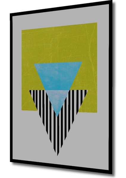 Dekoratif Ahşap Dikdörtgen Tablo Renkli Geometri Çerçeve Görünümlü fiyatları