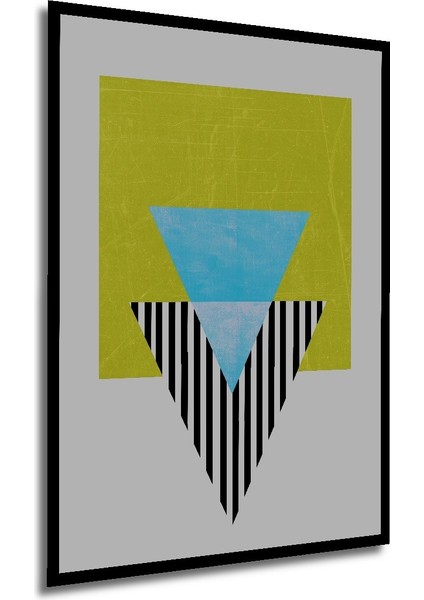 Dekoratif Ahşap Dikdörtgen Tablo Renkli Geometri Çerçeve Görünümlü modelleri