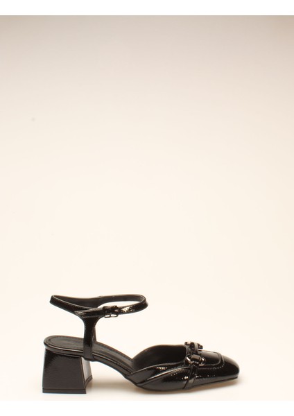 Idil Siyah Kırışık Rugan Kadın Topuklu fiyatları