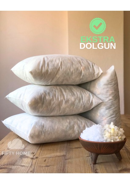 4 Adet Kırlent Iç Yastık - 8 Farklı Ebat - Dolgusu 50% Boncuk Silikon/50% Kırpık Sünger fiyatları