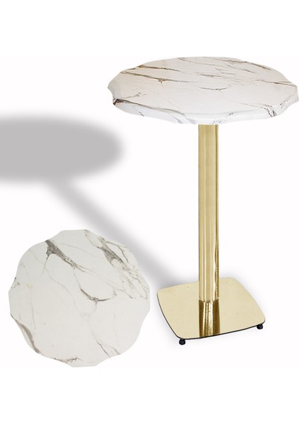 Papatya Bistro Wermodin Masa Yuvarlak 67 cm (Gold) - Afyon Mermer