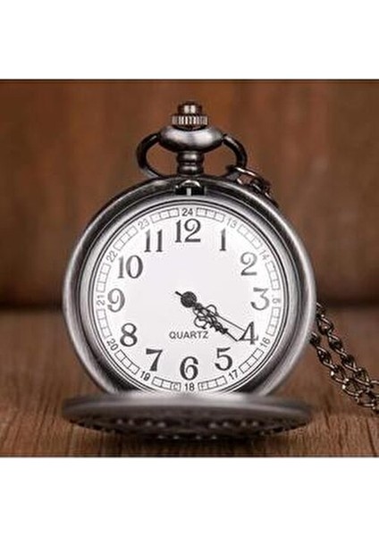 Vintage Ahtapot Motifli Retro Köstekli Cep Saati 59,5mm x 46,4mm x 15,9mm