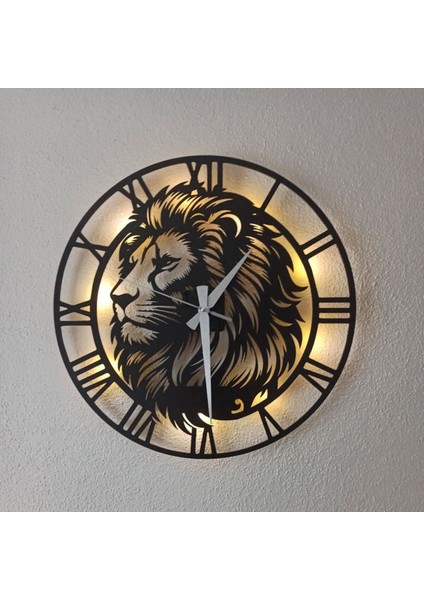 Duvar Saatı Aslan Fıguru