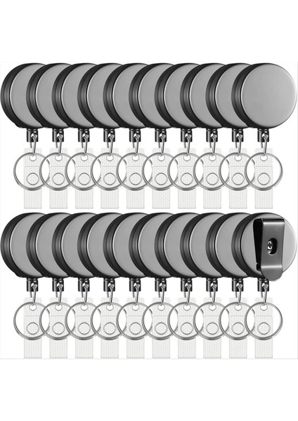 20 Paket Geri Çekilebilir Rozet Tutucu Makara Kemer Klipsli ve Anahtar Halkası Ağır Hizmet Tipi Kimlik Rozeti Makaraları Hemşireler Için (Yurt Dışından)