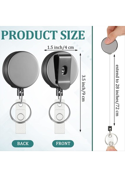 20 Paket Geri Çekilebilir Rozet Tutucu Makara Kemer Klipsli ve Anahtar Halkası Ağır Hizmet Tipi Kimlik Rozeti Makaraları Hemşireler Için (Yurt Dışından) fiyatları